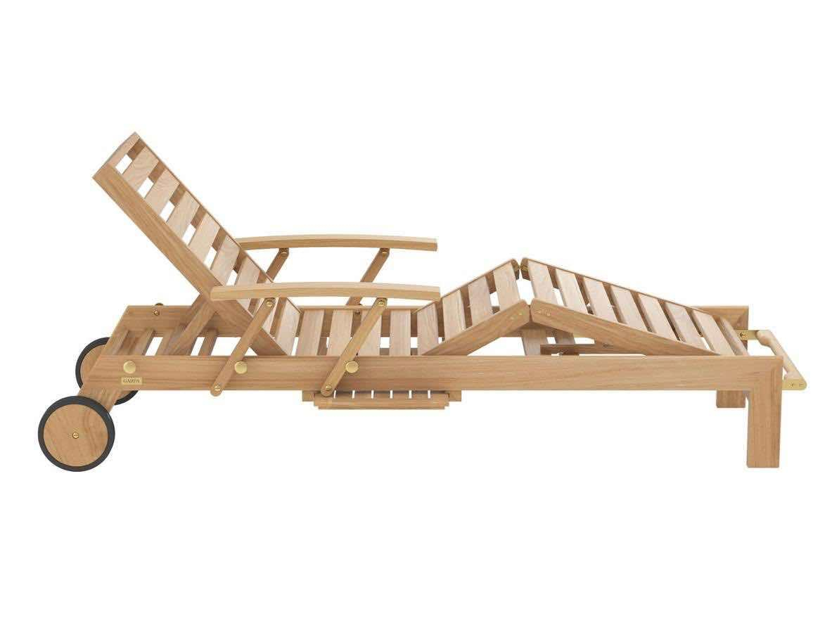 1 Liegestuhl. Liegestuhl Teakholz mit Polster neuwertig