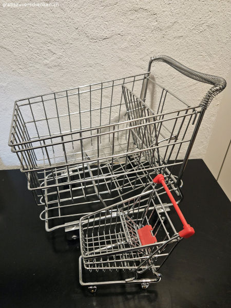 2x Einkauftswäggeli mini Metall