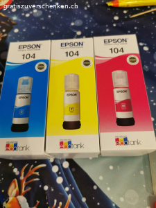 3 Epson Tank 104. 3 Original Patronen