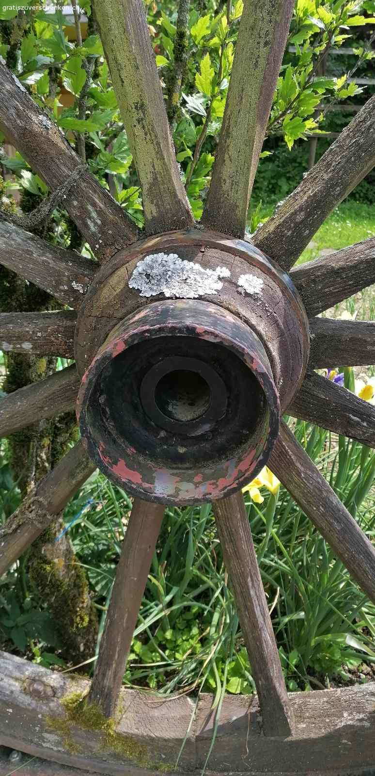 Altes Wagenrad. Ca. 160cm durchmesser. Für bastler zum renovieren.