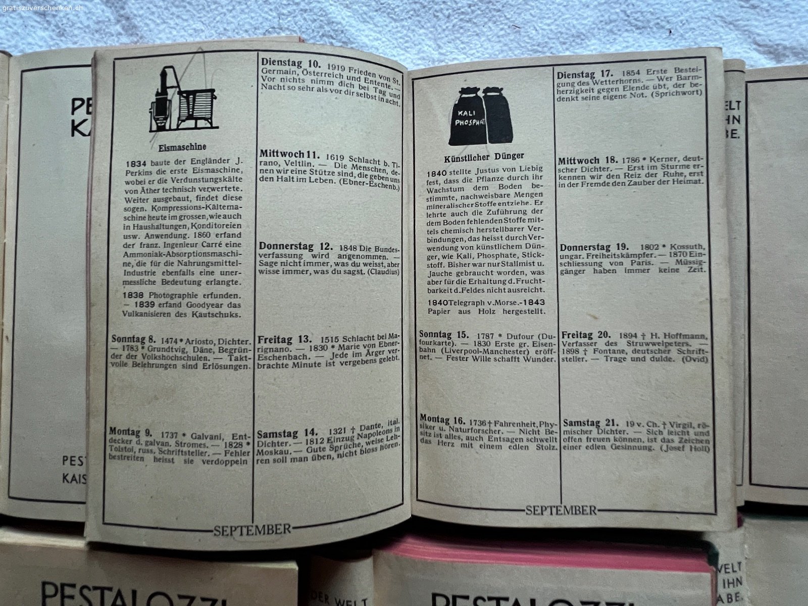 Buchreihe: Pestalozzi Kalender. Für Sammler: Buchreihe Pestalozzi Kalender
Einzelne Ausgaben von 1934 bis 1944.
Müssen abgeholt werden oder Porto Übernahme bei Versand.