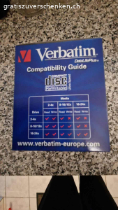 CD-RW Verbatim. Verschenke dieses neue ungeöffnete 10-er Pack Verbatim Ultra Speed CD-RW. Packung à 10 Stk.  ungeöffnet. 
Bitte melden wenn es noch jemand zum CD brennen brauchen kann. Wegen dringendem Umzug müssen sie bis zum 12.03.2026 abgeholt werden. Ansonsten werden sie entsorgt. Bitte nur Anfragen mit Bestätigung, damit ich antworten kann.