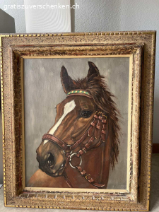 Das Pferd,Öl Malerei. Gratis zum verschenken!
Das Pferd, Öl Gemälde, 
ca. 55 cm zu 65 cm