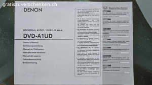 Denon DVD-A1UD Original Fernbedienung und Gebrauchsanweisung. Original Fernbedienung. Sprachen der Gebrauchsanweisung: Deutsch, Französisch. Italienisch, Spanisch, Niederländisch, Schwedisch und Englisch