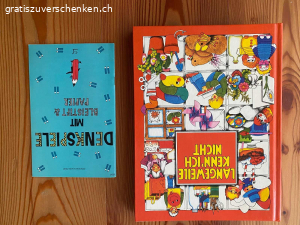 Diverse Bücher. Diverse Bücher gratis abzugeben. 

Harry Potter, Robinson Crusoe, We of the Never-Never: sind auf ENGLISCH
Harry Potter sind einige Wörter unterstrichen - hindert nicht beim lesen. 

Piri und die Katze - ist auf der 1. Seite ein Name eingeschrieben. 

Immer mit der Ruhe - fehlt die 1. Seite (war eine leere Seite mit einer Widmung). 

Bücher müssen abgeholt werden.
