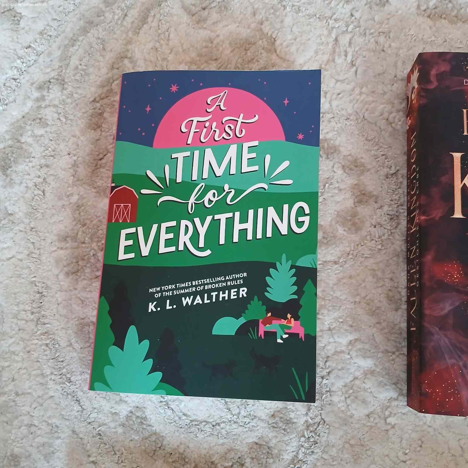 Diverse Bücher. A first Time for Everything von K. L. Walther

Fallen Kingdom von Dana Müller-Braun

Sieben Heere von Tobias O. Messner

Alex Goughs Die Assasinen von Rom Reihe 
(Band 1 bis 3)

Man kann die Bücher einzeln und mehrere aufs mal abholen