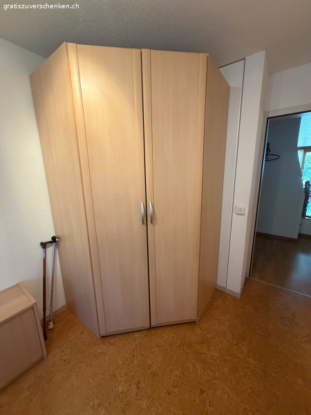 Eckkleiderschrank Holzoptik