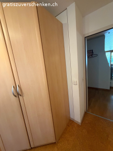 Eckkleiderschrank Holzoptik