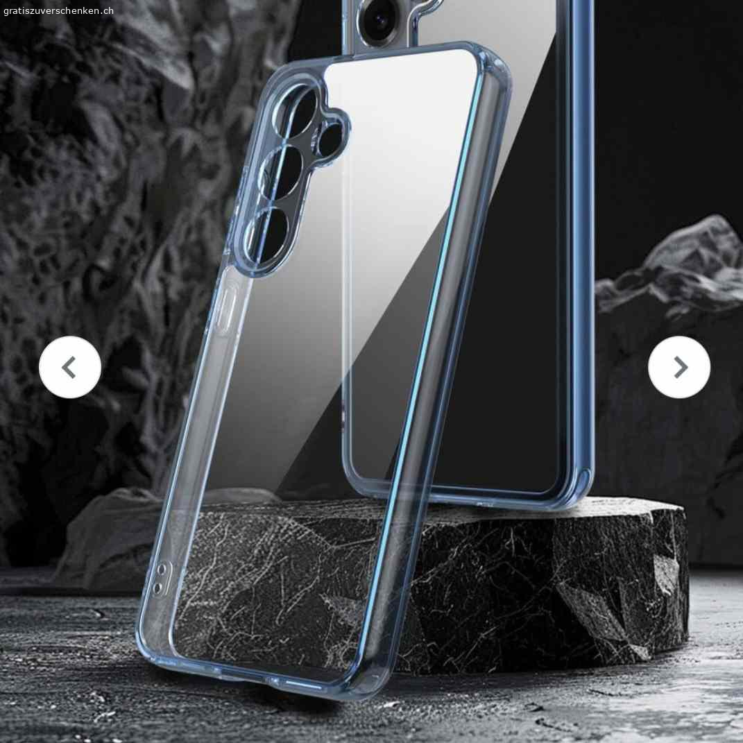 Acryl Hülle für Galaxy S25 plus. Transparent mit Blau zu verschenken