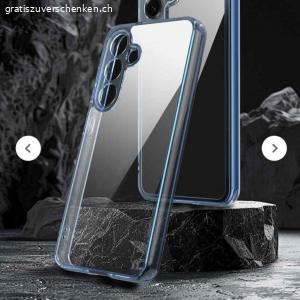 Acryl Hülle für Galaxy S25 plus. Transparent mit Blau zu verschenken