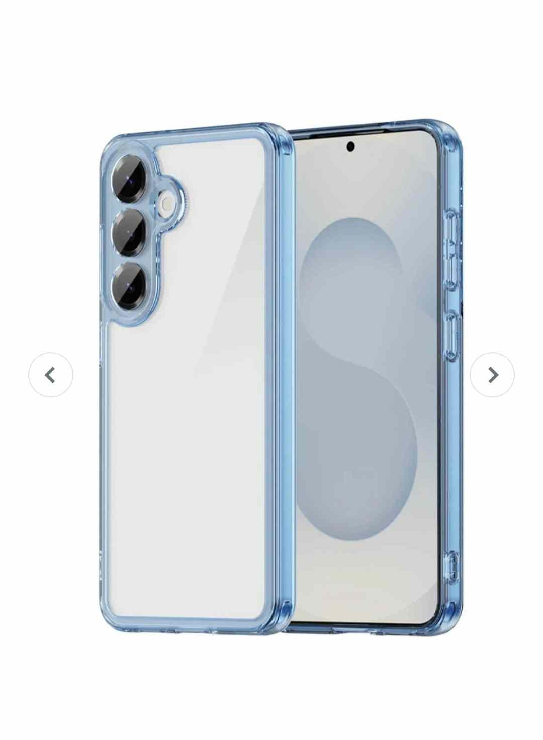 Acryl Hülle für Galaxy S25 plus. Transparent mit Blau zu verschenken