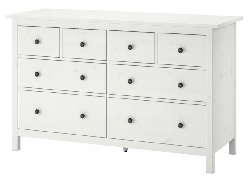 Kommode  HEMNES 8 Schubladen, Weiss