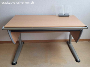 höhenverstellbarer Schreibtisch. Firma Moll, älteres Modell (runner), aber noch voll funktionstüchtig
Tisch kann von Körpergrösse 131-190 cm einfach verstellt werden.
Inkl. grosser Schublade
Tischplatte kann aufgestellt werden.

Masse inkl. Füsse: 121x68 cm

Muss abgeholt werden