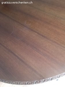 Holztisch massiv, 4 Polsterstühl. rund, 1,20m. ausziehbar H. 75cm