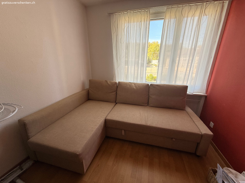 Ikea Friheten Eckbettsofa mit Stauraum in beige