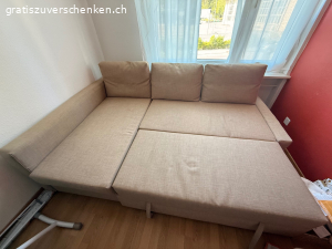 Ikea Friheten Eckbettsofa mit Stauraum in beige