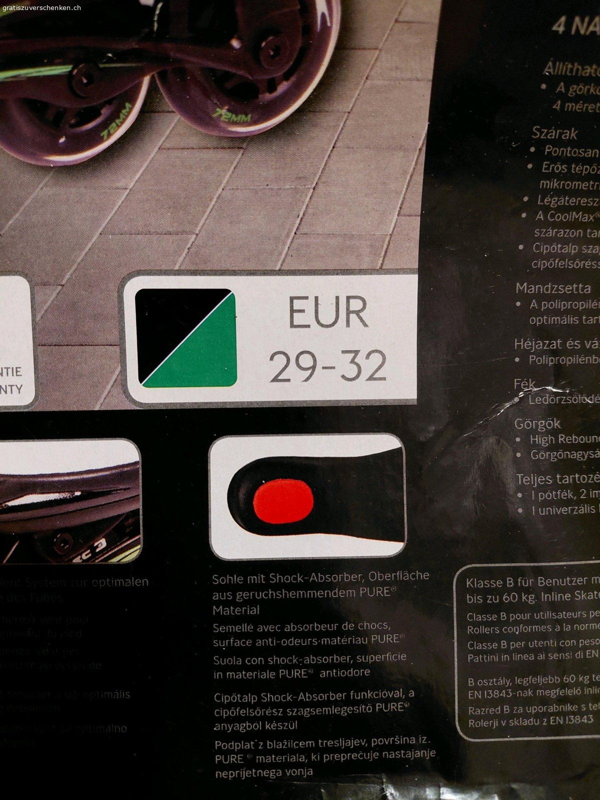 Inlineskate. Kinder Inlineskate zu verschenken.
Muss abgeholt werden.