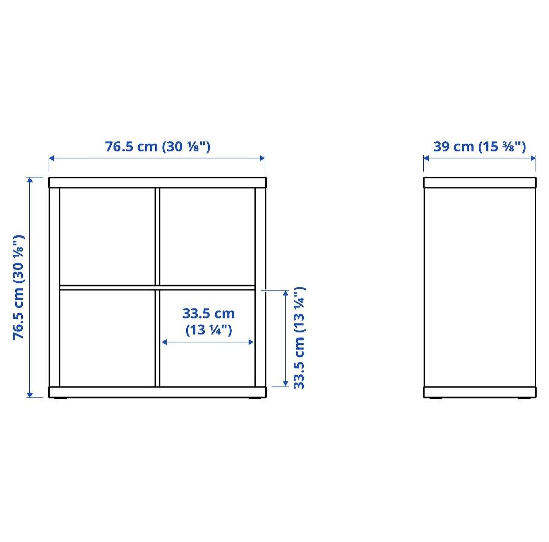 Kallax Regal eiche 77×77 cm. Regal mit 4 Fächern, 77x77cm, eichenfarben, sehr guter Zustand, keine Maken