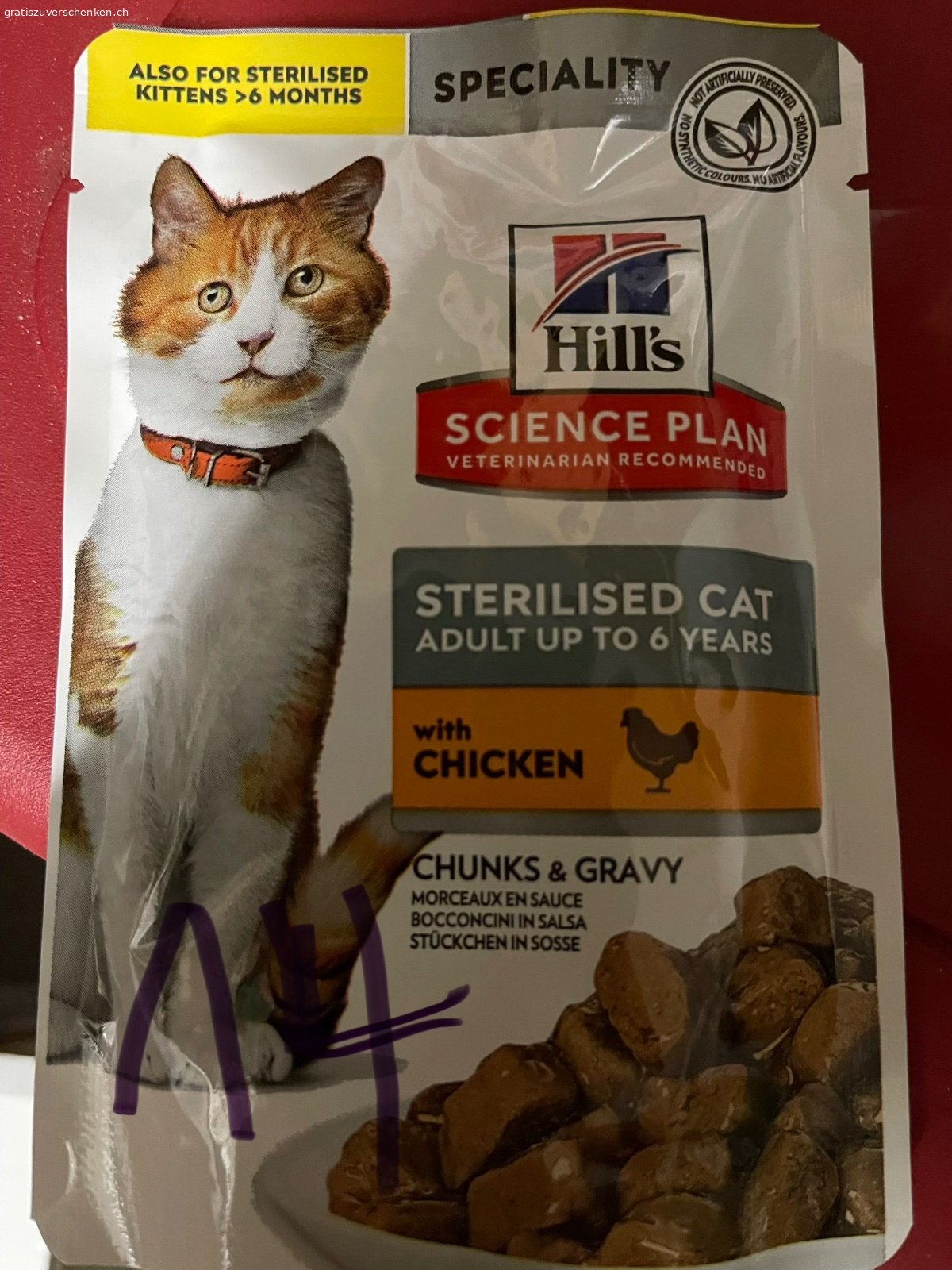 Katzenfutter Feucht. Katzenfutter Hill‘s….
Lachs 20 Stück
Chicken 14 Stück
Forelle 8 Stück
Navita.. Rind, Ente je 1x