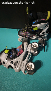 Kinder-Rollschuhe verstellbar. In der Grösse verstellbare Kinderrollschuhe. Grösse 28-32.