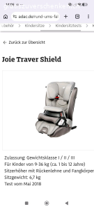 Kindersitz Joie Traver Shield