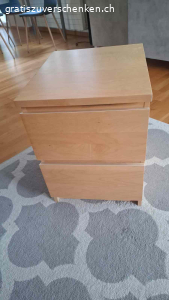 Korpus. Korpus Holz, keine Räder, 2 Schubladen