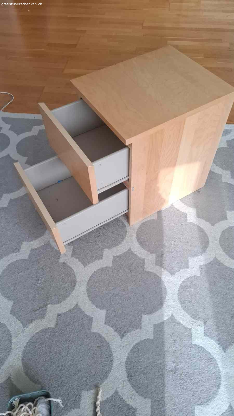 Korpus. Korpus Holz, keine Räder, 2 Schubladen