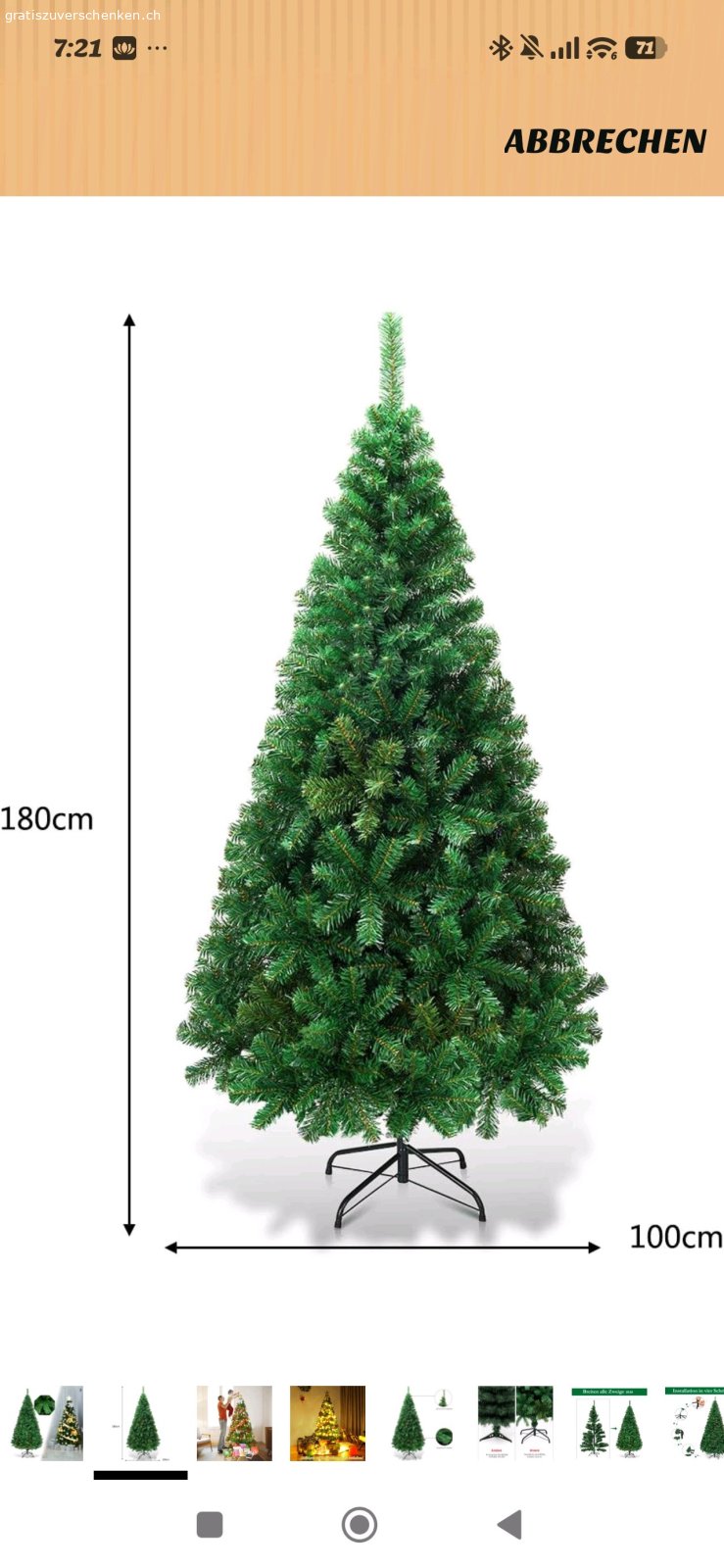 Künstlicher Weihnachtsbaum. Künstlicher Weihnachtsbaum 180 cm, wurde nur einmal für ungefähr zwei Monate gebraucht. Ohne Baumschmuck. Nur Abholung.



Kontaktaufnahme bitte per E-Mail oder WhatsApp.