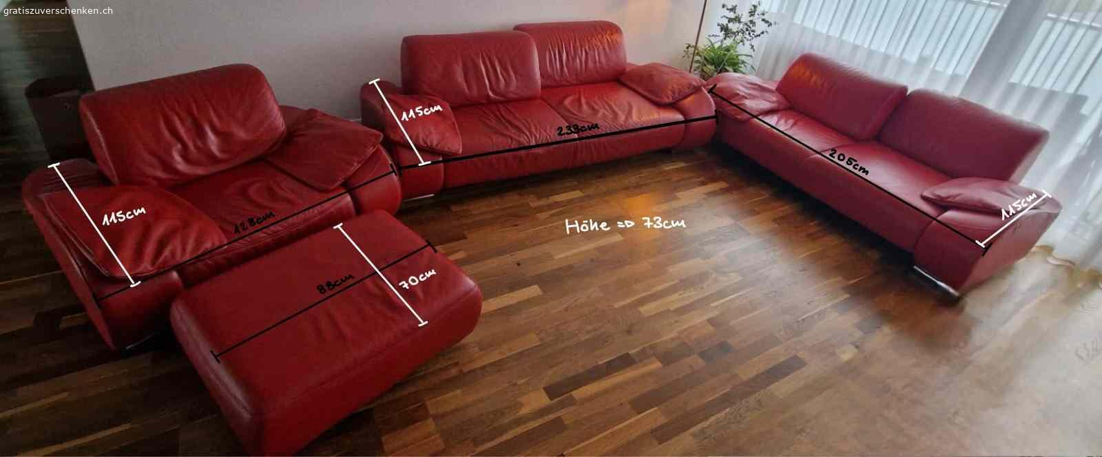 LEDER SOFA SET ZU VERSCHENKEN. Drei  Ledersofas  zum verschenken.