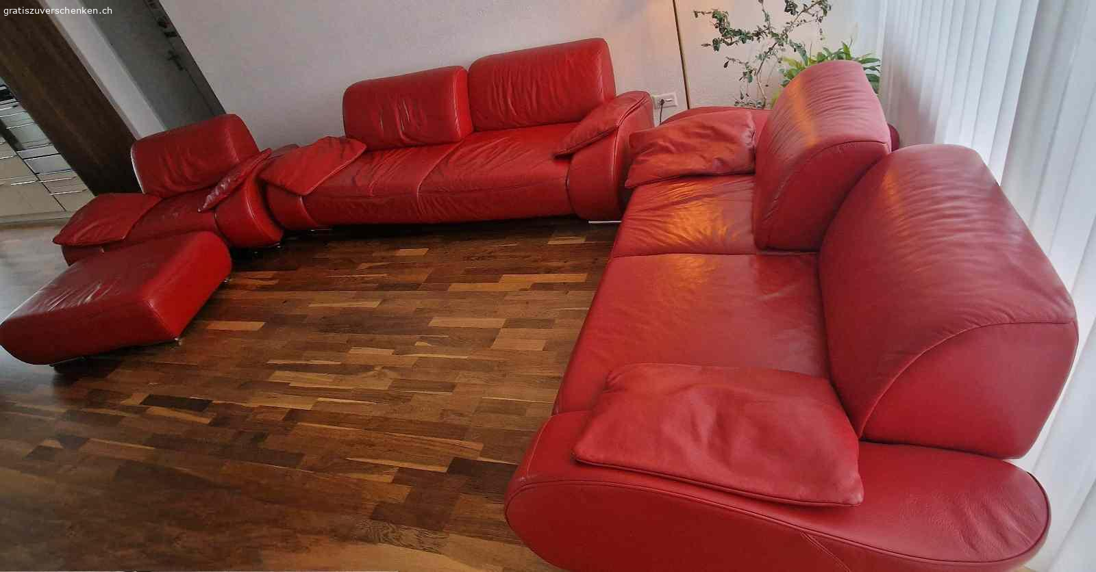 LEDER SOFA SET ZU VERSCHENKEN. Drei  Ledersofas  zum verschenken.