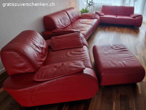 LEDER SOFA SET ZU VERSCHENKEN. Drei  Ledersofas  zum verschenken.
