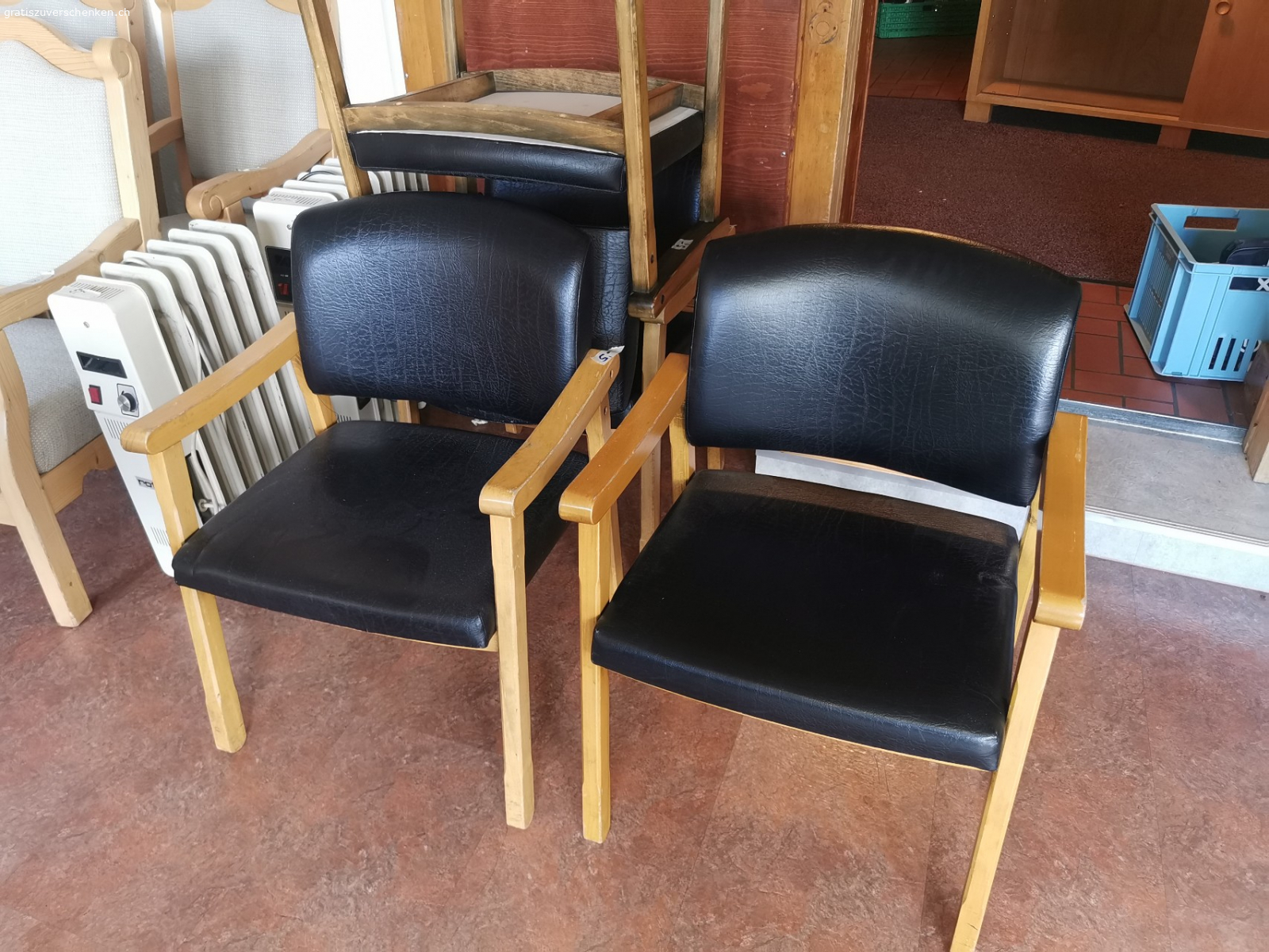 Ledersessel. 4 Stk
