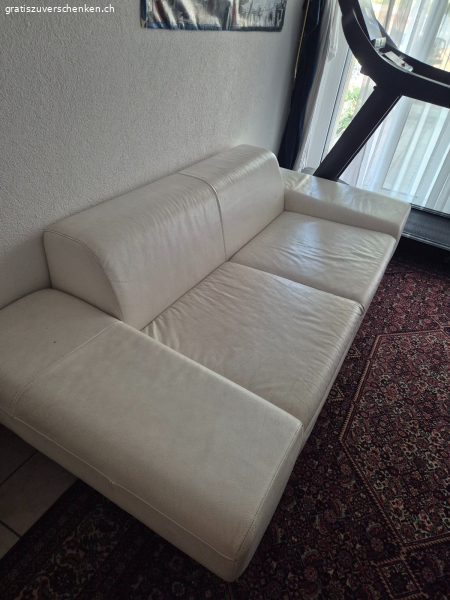 Ledersofa weiss (Möbel Pfister)