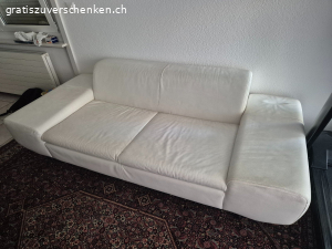 Ledersofa weiss (Möbel Pfister)