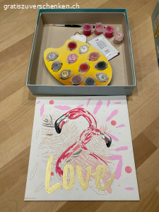 Malen nach Zahlen Bild Flamingo