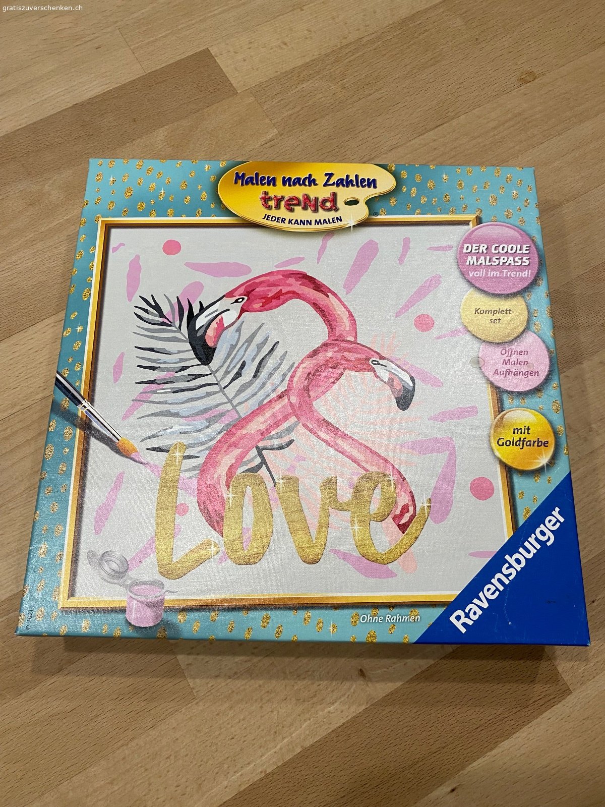 Malen nach Zahlen Bild Flamingo. Malen nach Zahlen bereits angefangen, sucht neuen Besitzer zur Fertigstellung.