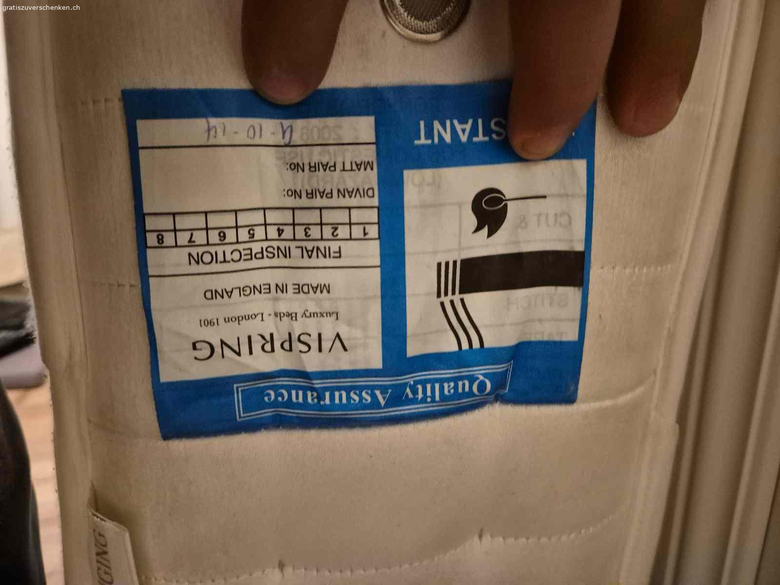 Matratze. Eine Vispring Matratze