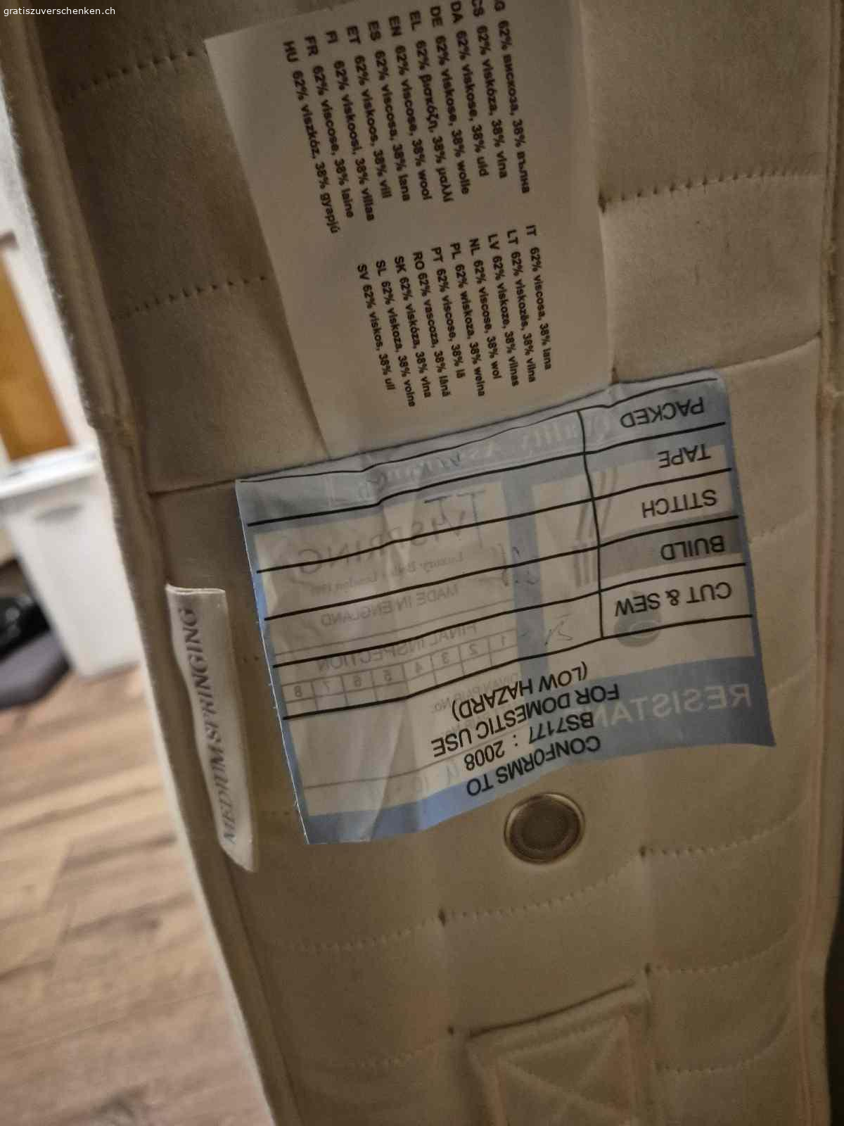 Matratze. Eine Vispring Matratze