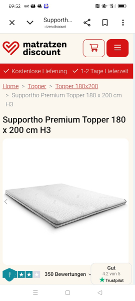 Matrazentopper 180×200