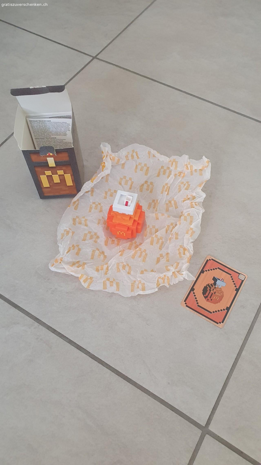 Minecraft Spielzeug Mc Donals. Minecraft Spielzeug von Mc Donalds zu verschenken. Neu, wurde nur geöffnet.

Kann abgeholt oder gegen Übernahme der Portokostenfür auch versendet werden.