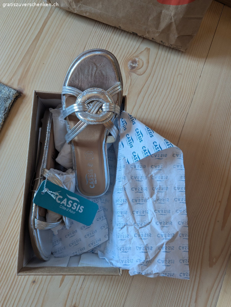 Pantoletten silber Cassis Cote Azur neu Gr.39