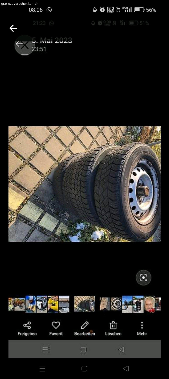 Pneus von Toyota hiac. zu verschenken wegen nicht mehr gebraucht abholen in knutwil