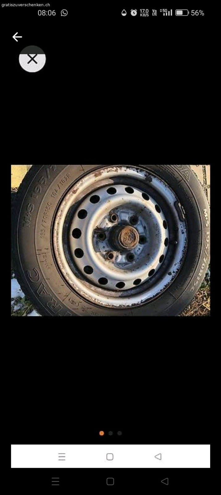 Pneus von Toyota hiac. zu verschenken wegen nicht mehr gebraucht abholen in knutwil