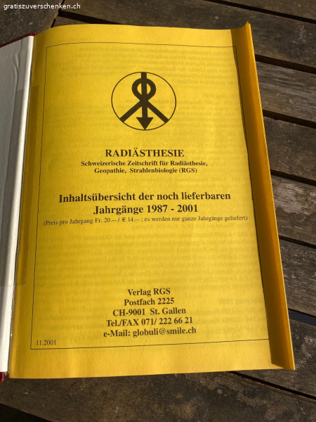 Radiästhesie Zeitschrift für geopathie, strahlenbiologie, pe