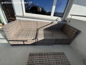 Rattan Lounge3er & Sessel  grau
