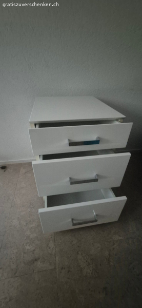 Rollkorpus Büro. Weiss. Mit Schubladen