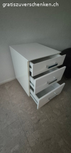 Rollkorpus Büro. Weiss. Mit Schubladen