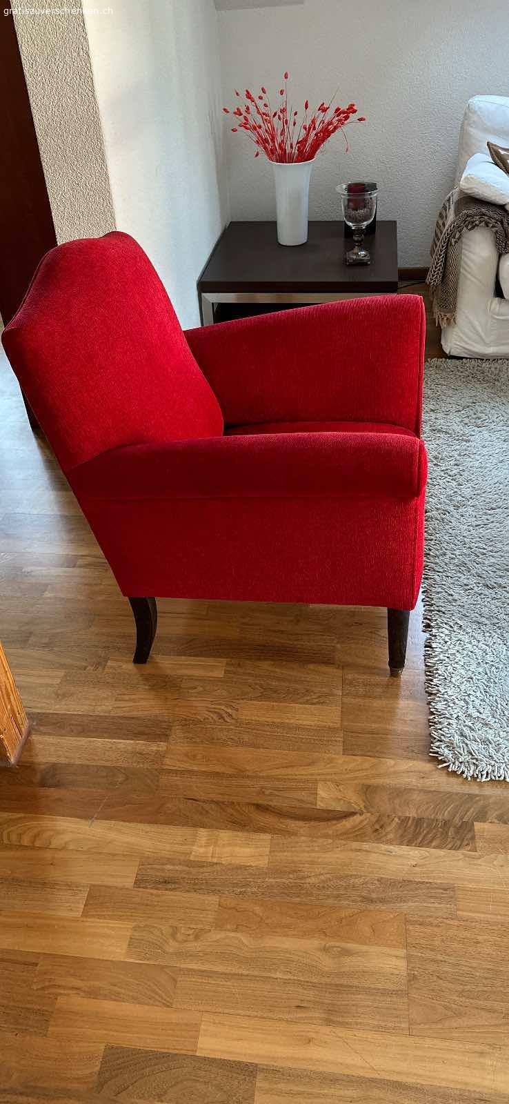 Roter Sessel. Roter Sessel wegen Umzugs abzugeben