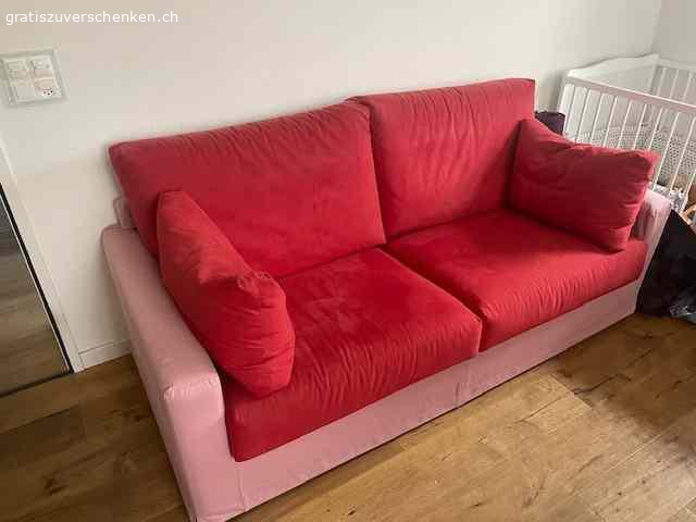 Rotes Sofa. 2-Sitzer Sofa, rot, Mischung aus Alcantara und Stoff
BxHxT 188x90x90cm
muss selbst abgeholt werden!