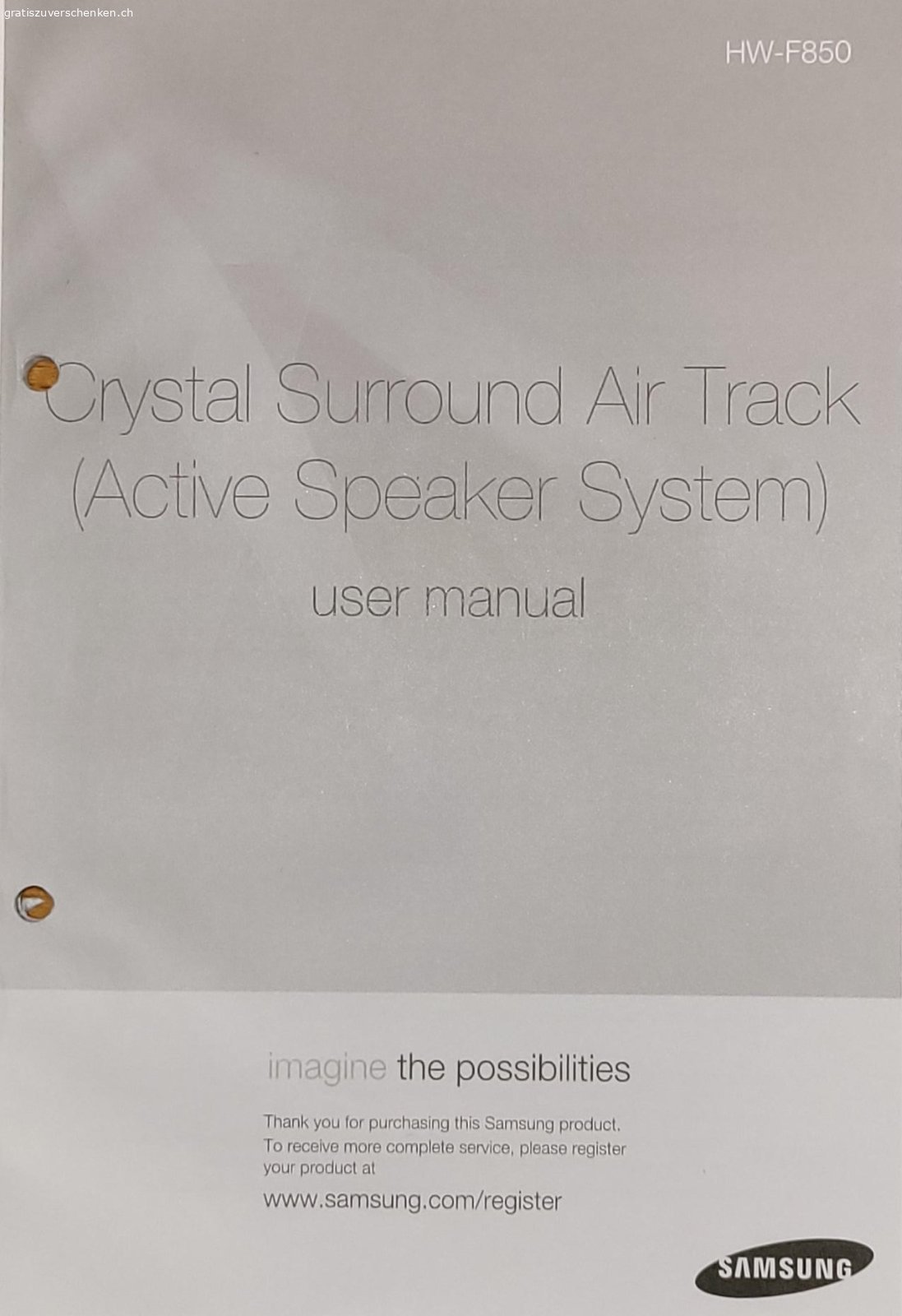 Samsung Crystal Surround Air Track. Air Track inkl. Subwoofer, Fernbedienung und Bedienungsanleitung in diversen Sprachen.

Muss abgeholt werden, "der Erste gewinnt"...